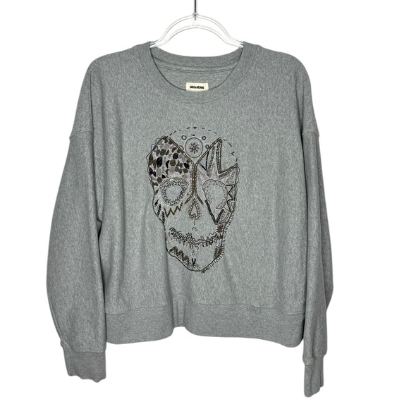 Zadig & Voltaire | Champ Cannetille Sweatshirt in Gris Chine Large - Picture 2 of 7